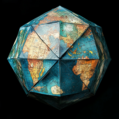 Icosahedron Earth Map