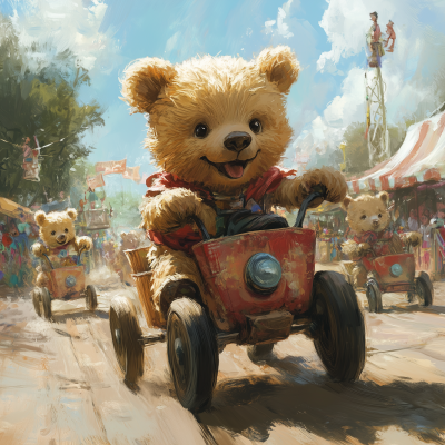 Teddy Bears Billy Cart Race