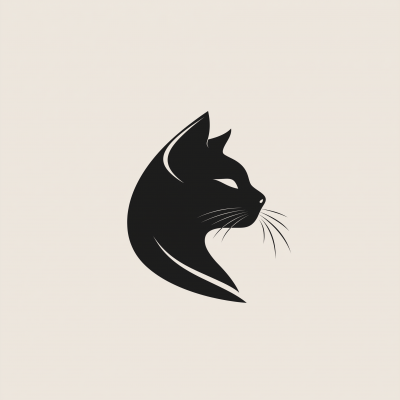 Simple Black Cat Logos