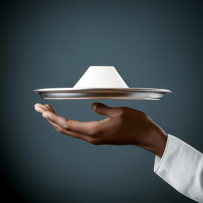 African Waiter with Silver Tray