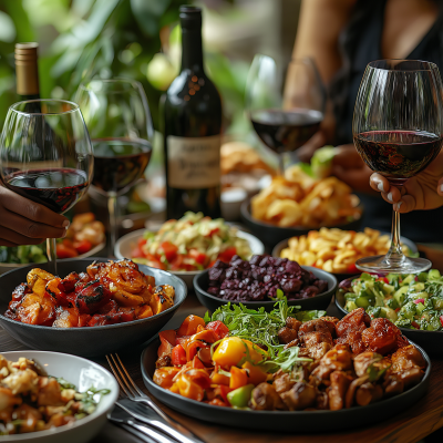 Social Gathering at Dinner Table