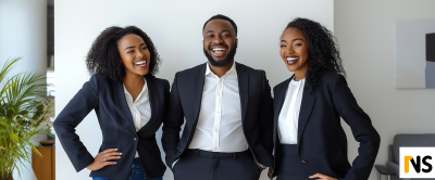 Excited Professionals in Office