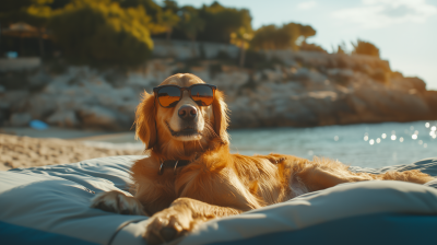 Golden Retriever on the Beach