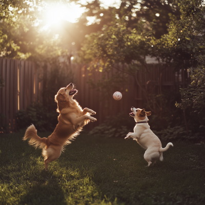 Playful Pups in the Backyard