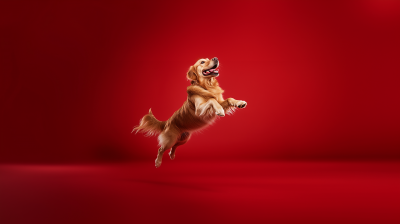 Golden Retriever Jumping