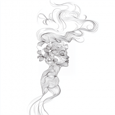 Abstract Line Art Portrait
