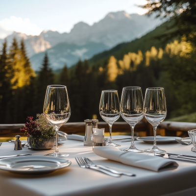 Gourmet Table Setting in the Dolomites