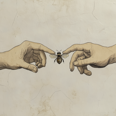 Creation of Adam with bee