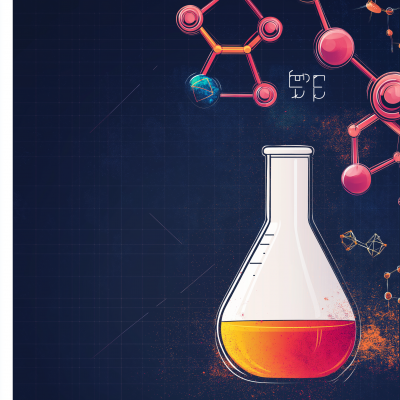 Science Banner with 3D Elements