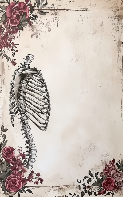 Floral Rib Cage Art