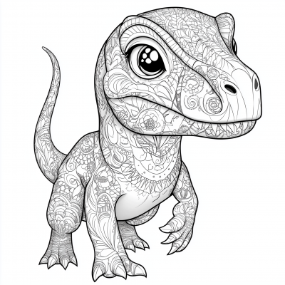 Cute Tyrannosaurus Coloring Page