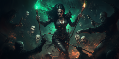 Witch Summoning Undead Army