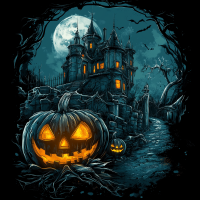 Scary Halloween T-Shirt Design