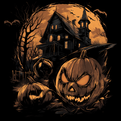Scary Halloween T-Shirt Design