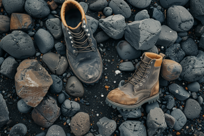 Dark Grey and Brown Boot Photograph