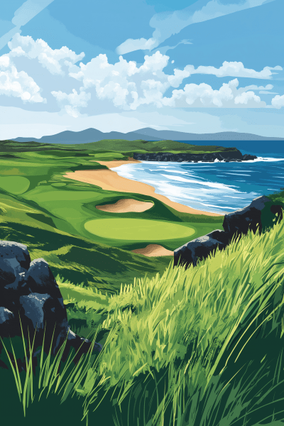 Irish Golf Course Illustration