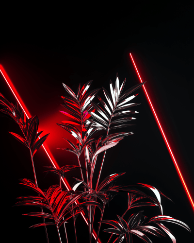 Neon Palm Leaves