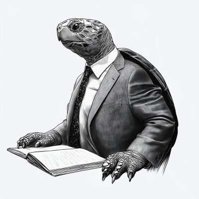 Cute Office Worker Turtle