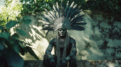 Jade Man with Feather Headdress