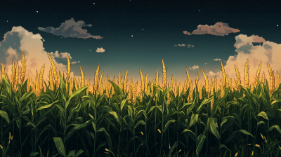 Corn Field at Night