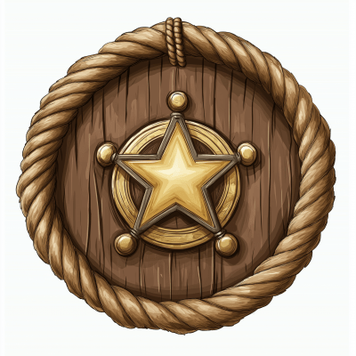 Sheriff’s Badge with Rodeo Rope