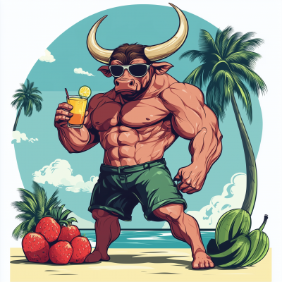 Cool Beach Bull