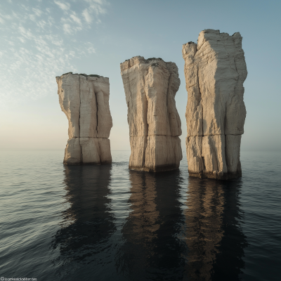 Limestone Monoliths in Apulian Sea