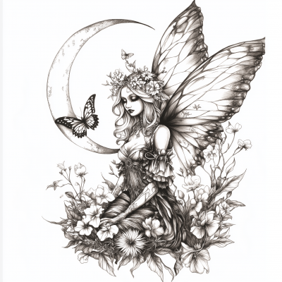 Gothic Fairy with Moth