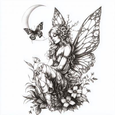 Gothic Fairy and Moth