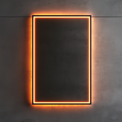 Glowing Rectangular Frame Mockup