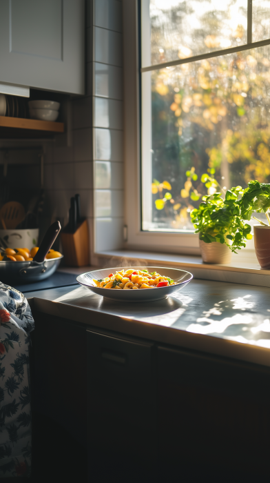 Colorful Pasta on Counter