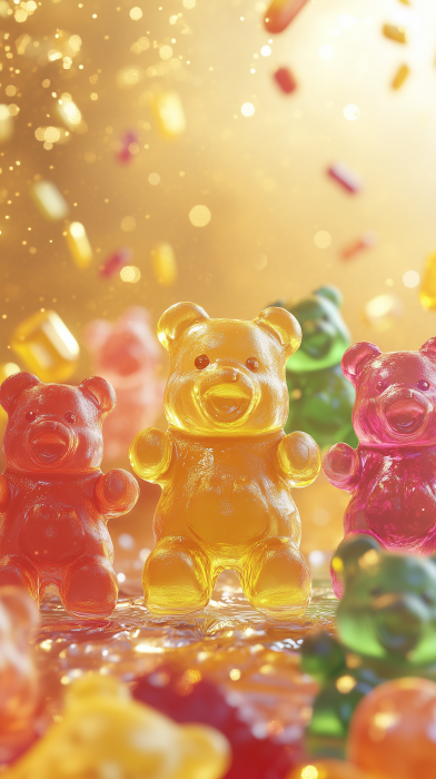 Colorful Gummy Bears Poster