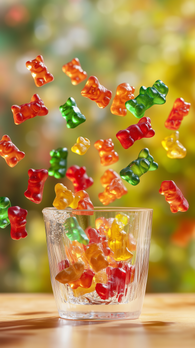 Colorful Gummy Bear Splash