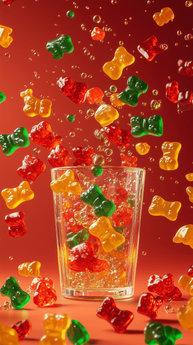 Colorful Gummy Bear Splash