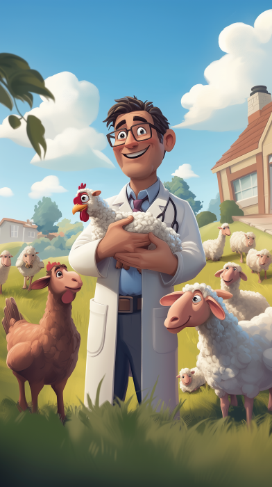 Veterinarian in Pixar Style