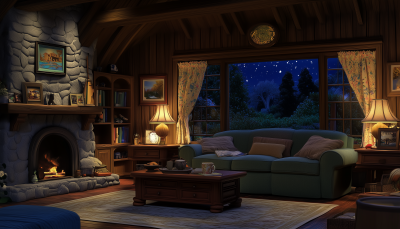 Cozy Country Living Room in Disney Style