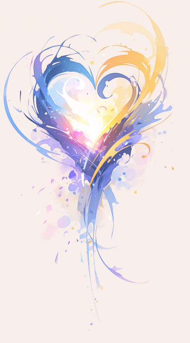 Colorful Heart Tattoo Design