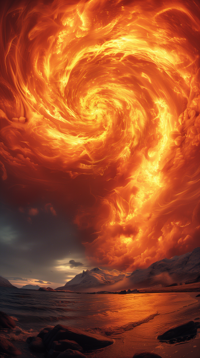 Vibrant Swirling Fire