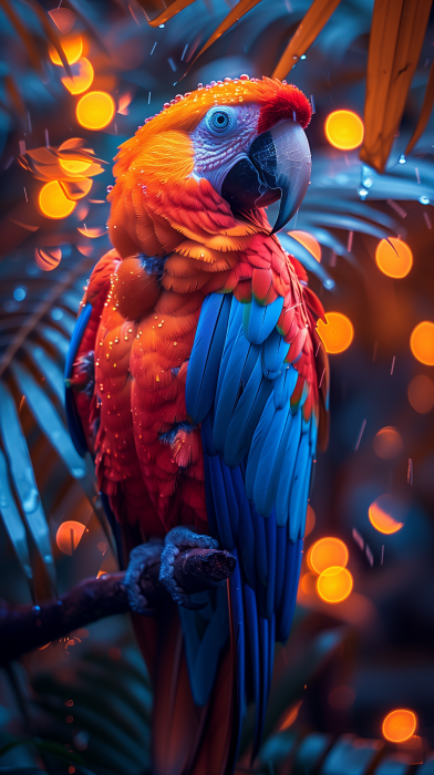 Retrowave Tropical Bird