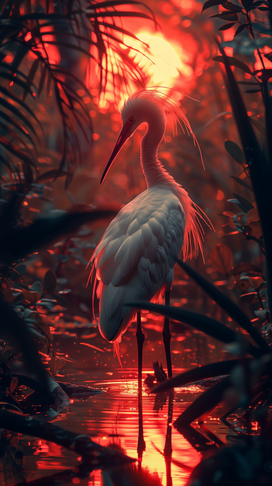 Retrowave Tropical Bird