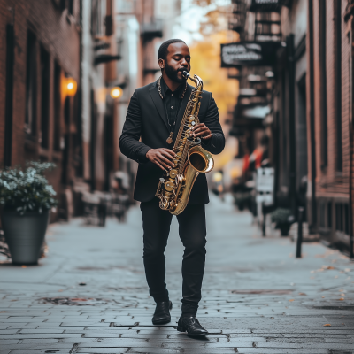 Street Saxophonist Performance