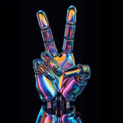 Robotic Hand Peace Sign