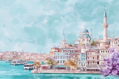 Istanbul Cityscape Painting