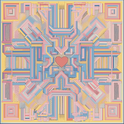 Pastel Maze Scarf Design