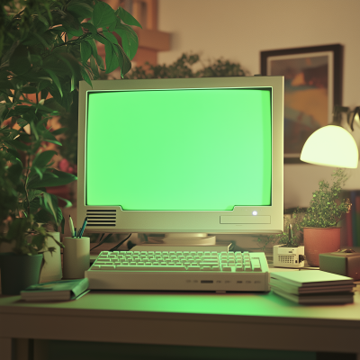 90s Green Screen Computer