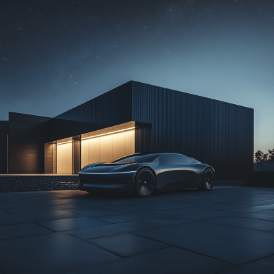 Modern Electric Vehicle at Night