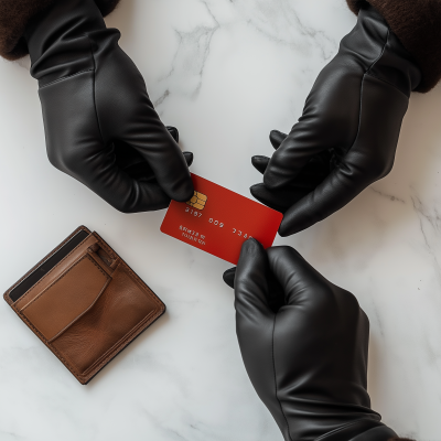 Hands Reaching for Wallet and Card