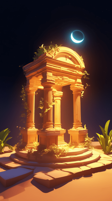 Pixar Style Roman God Temple