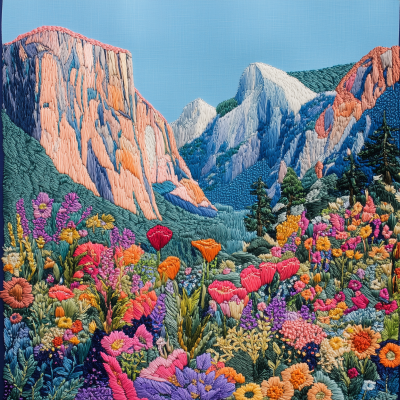 Embroidered El Capitan Landscape