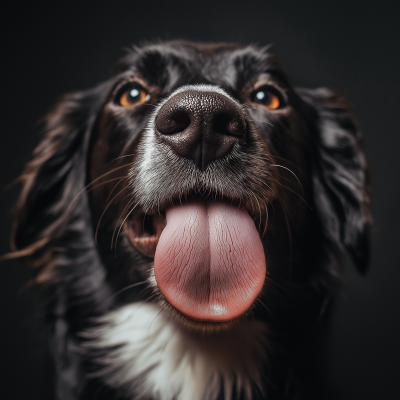 Dog Licking with Huge Tongue